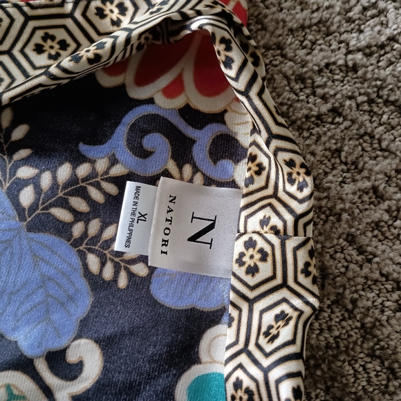 Natori Multicolor Floral Kimono Robe SZ XL - Picture 5 of 5